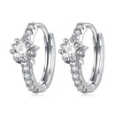 925 Sterling Silver Earrings with Pavé Setting CZ, Platinum Plated, 1.3x0.4cm, for Women-3