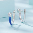 925 Sterling Silver Enamel Earrings with Pavé CZ for Women-4
