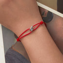 925 Sterling Silver Adjustable Bracelet with CZ and Cotton Rope for Women-5