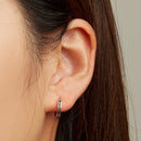 925 Sterling Silver Oxidized Pavé CZ Earrings-6