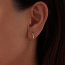 925 Sterling Silver Plated White Gold Earrings Size 1.4x0.2cm for Women-7