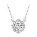 925 Sterling Silver Moissanite 1.0 Carat Necklace with Pavé Setting for Women-3