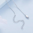925 Sterling Silver Plated Platinum Pendant Necklace with Enamel and CZ for Women-5