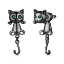 Brass & S925 Silver Earrings | 2.8*1.1cm | White Gold Plated with Pavé Setting CZ for Women-4