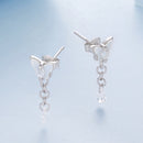 925 Sterling Silver & Brass Earrings with White Gold Plating, 2.0x0.8cm for Women-3