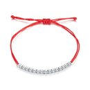 925 Sterling Silver Adjustable White Gold Plated Bracelet with CZ-2