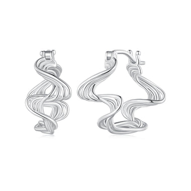 925 Sterling Silver Earrings 18mm x 10mm for Women - 0