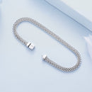 925 Sterling Silver Plated Platinum 17.0 Size Bracelet for Women-5