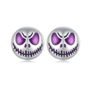 925 Sterling Silver Enamel Oxidized Earrings - 8mm for Women-4