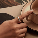 925 Sterling Silver Oxidized Silver Ring Women 0.42cm Width-5