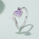 925 Sterling Silver Enamel Flower Ring for Women-2