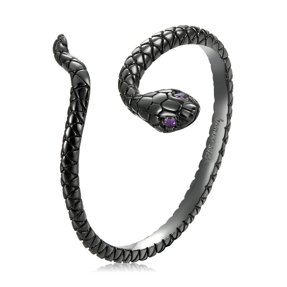 S925 Sterling Silver Black Gold Plated Pavé Setting CZ Ring