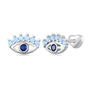 925 Sterling Silver Plated Platinum Opal Earrings for Women-2