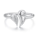 925 Sterling Silver 1.1cm White Gold Plated CZ Pendant Ring-1