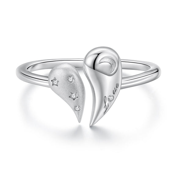 925 Sterling Silver 1.1cm White Gold Plated CZ Pendant Ring