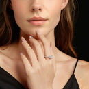 925 Sterling Silver Moissanite 0.5 Carat Ring for Women - Size 6-8