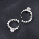 925 Sterling Silver White Gold Plated Moissanite & Pearl Earrings for Women-6