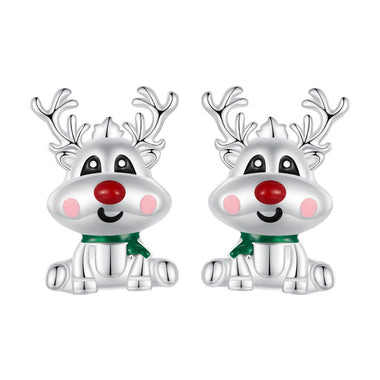 925 Sterling Silver Enamel Earrings 12x9mm