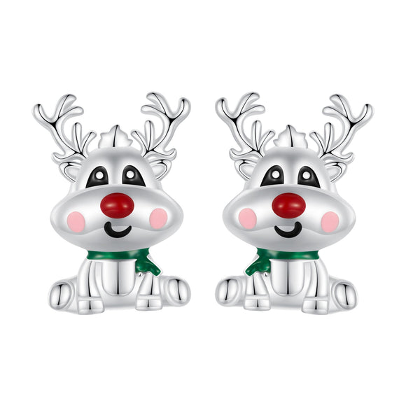 925 Sterling Silver Enamel Earrings 12x9mm