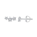 925 Sterling Silver Moissanite 0.01 Carat Earrings Size 4*9mm for Women-1