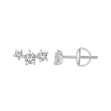 925 Sterling Silver Moissanite 0.01 Carat Earrings Size 4*9mm for Women