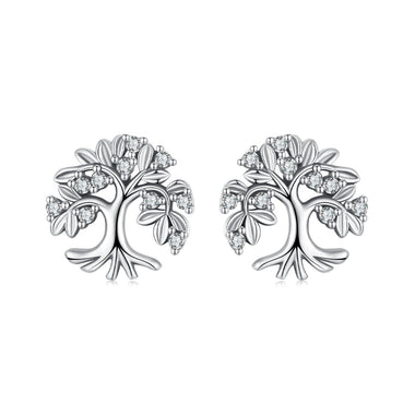 925 Sterling Silver Earrings with Pave Setting CZ - Oxidized Finish - 0.9cm