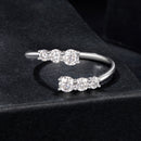 925 Sterling Silver Moissanite Ring for Women - Size E - Plated White Gold-4
