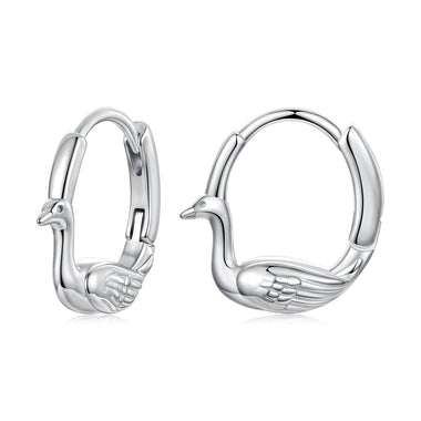 925 Sterling Silver Plated White Gold Hoop Earrings for Women