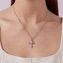 925 Sterling Silver Plated White Gold Moissanite Necklace 40+5cm for Women-6