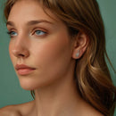 925 Sterling Silver Earrings for Women with White Gold Plating, Size 1.5x0.6cm-7