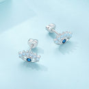925 Sterling Silver Plated Platinum Opal Earrings for Women-5