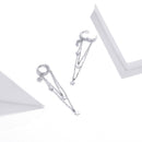 925 Sterling Silver Earrings with Plated Platinum and Pavé Setting CZ, Size 6.5cm-5