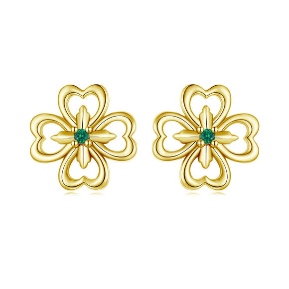 925 Sterling Silver Earrings with Pavé Setting CZ, 0.9cm, Oxidized Silver for Women