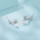 925 Sterling Silver White Gold Plated CZ Earrings 1.6x1.7cm for Women-5