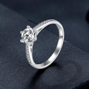 925 Sterling Silver Moissanite & CZ Ring Size 6 for Women-3