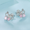 925 Sterling Silver Earrings with Pavé Setting CZ and Transparent Glass for Women-3