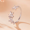 925 Sterling Silver White Gold Plated Pavé Setting CZ Flower Ring for Women-2