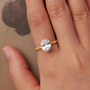 925 Sterling Silver 3.5 Carat Oval Zircon Ring with White Gold Plating for Women-7