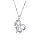 925 Sterling Silver Adjustable CZ Pendant Necklace-1