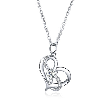 925 Sterling Silver Adjustable CZ Pendant Necklace