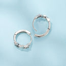 925 Sterling Silver Earrings with Pavé Setting CZ in Oxidized Silver-4