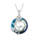 925 Sterling Silver Necklace with Pavé Setting CZ and Transparent Glass, 450mm for Women-1