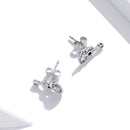 925 Sterling Silver & Oxidized Silver Earrings for Women - 1.3*0.6cm-5