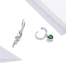 925 Sterling Silver Earrings with Pavé Setting CZ and Plated Platinum-5