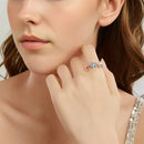 925 Sterling Silver Turtle Ring with Quality Shell Pearl & CZ - Size: nan-7