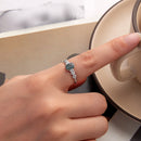 925 Sterling Silver Agate and CZ Pendant Ring Size 6 for Women-7