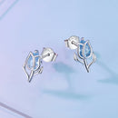 925 Sterling Silver Synthetic Spinel Earrings with Platinum Plating - 12x7mm-3