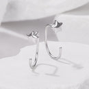 925 Sterling Silver Brass Earrings with White Gold Plating 1.4cm for Women-4