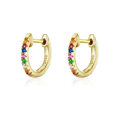 S925 Sterling Silver Earrings with CZ Pave Setting - 0