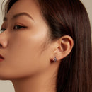 925 Sterling Silver Enamel and CZ Earrings with Platinum Plating for Women-8